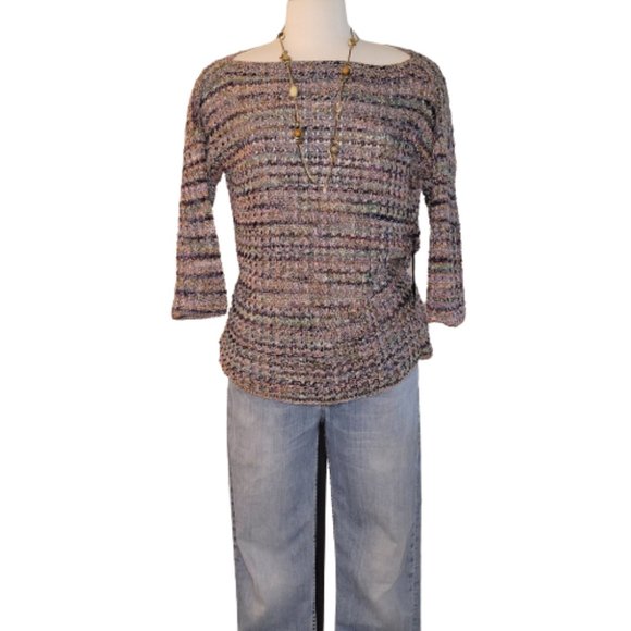 Lana Grossa Sweaters - Lana Grosso, Womens Multi Colored n Texture Handknit sweater, Size S/M